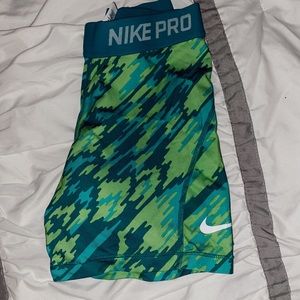 Blue, Green Nike Pros